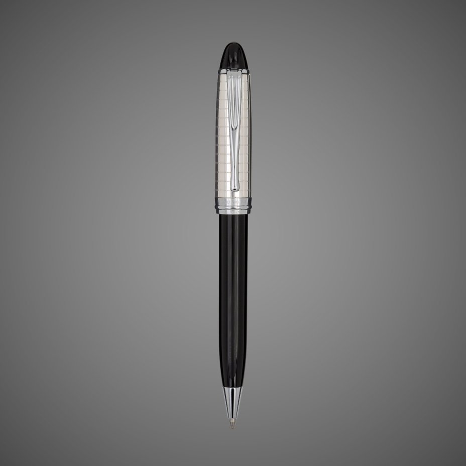 Шариковая ручка Aurora Ipsilon Quadra Silver Black CT, в подарочной коробке, Драгметаллы: серебро, смола