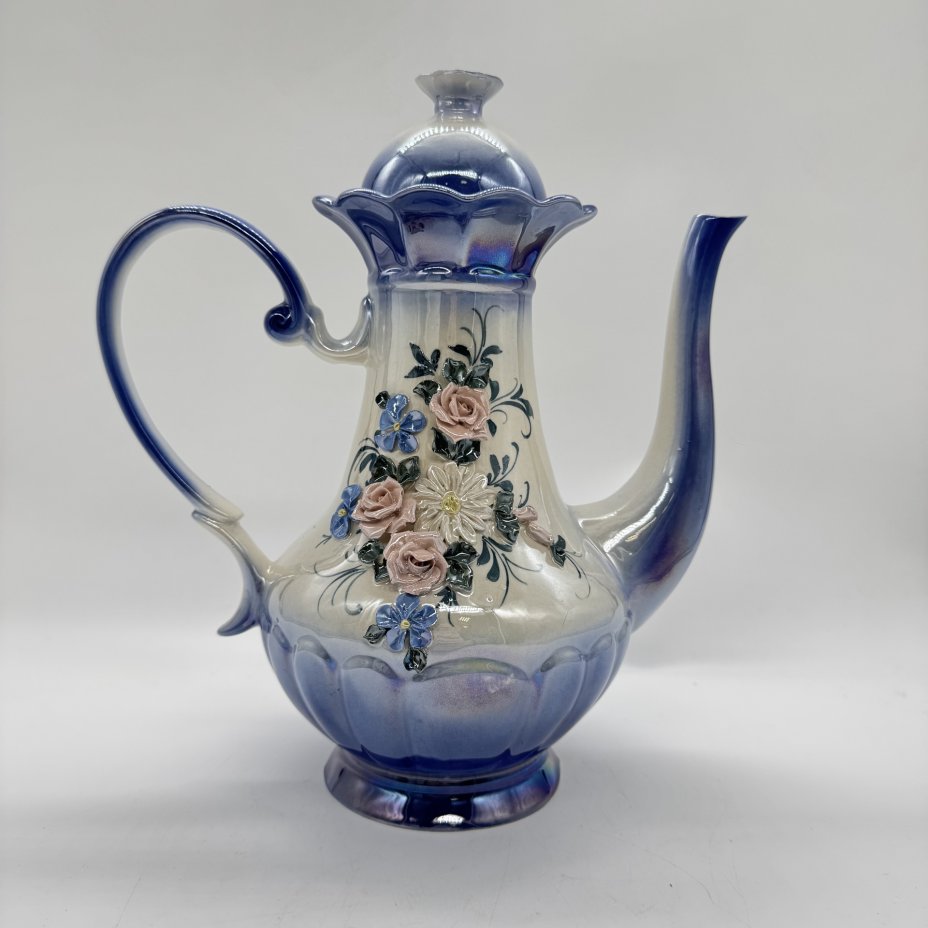 Чайник с цветочным декором, Кисловодский фарфор - Феникс