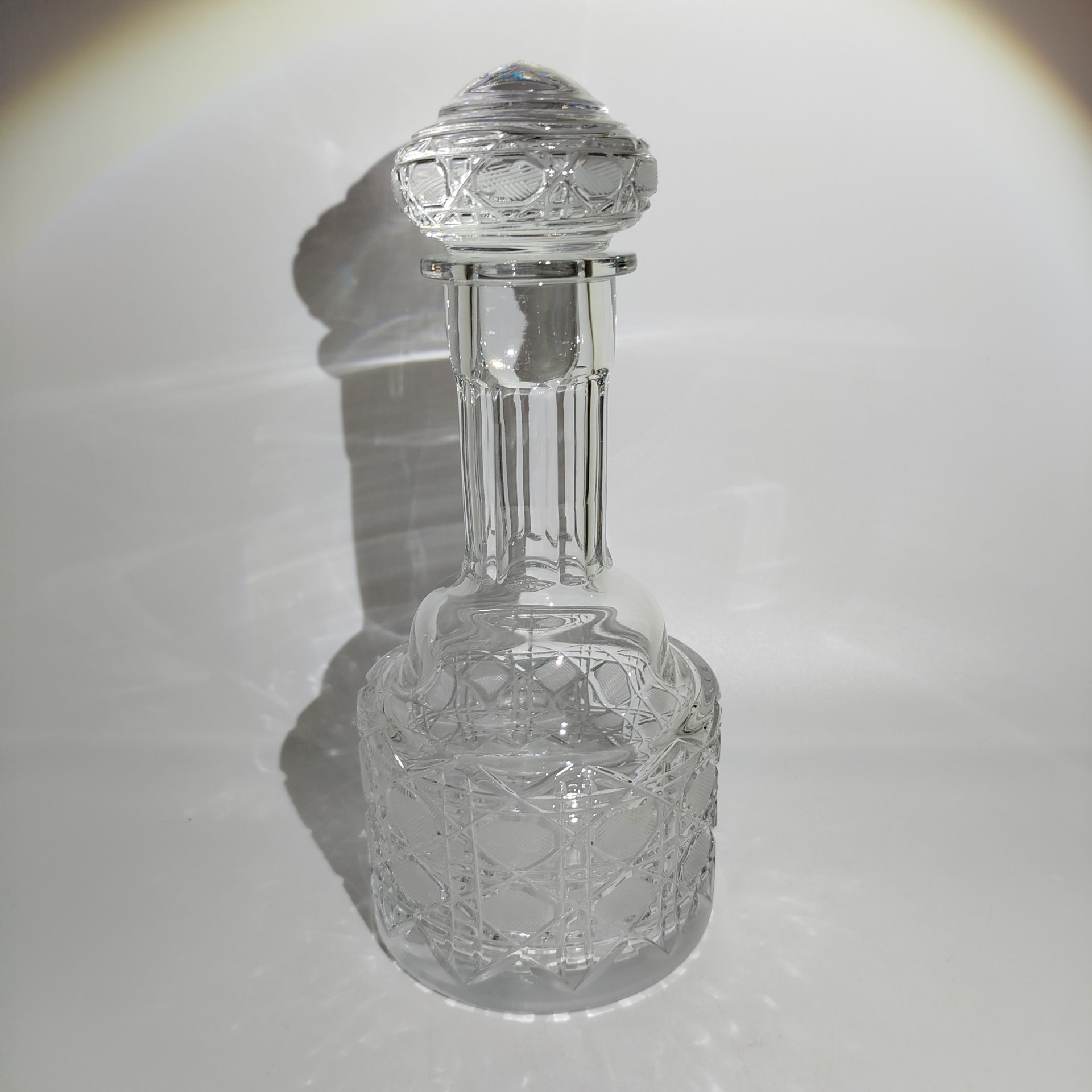 Набор для крепких напитков "Богатырь" на 6 персон (штоф и 6 рюмок), хрусталь, алмазная грань, Дятьковский хрустальный завод, Россия, 1990-2010 гг.