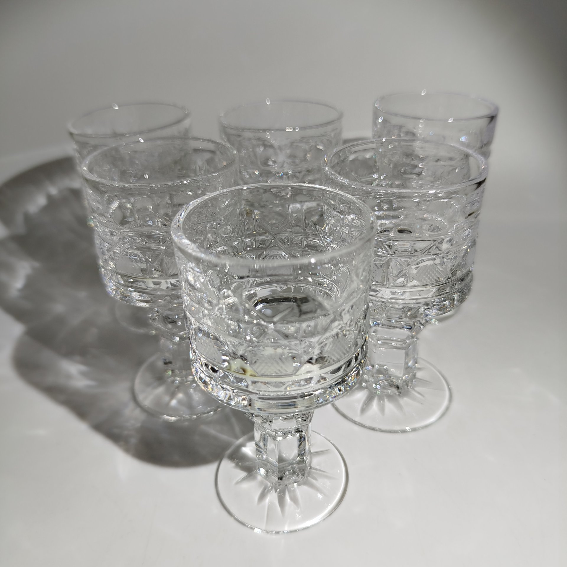 Набор для крепких напитков "Богатырь" на 6 персон (штоф и 6 рюмок), хрусталь, алмазная грань, Дятьковский хрустальный завод, Россия, 1990-2010 гг.