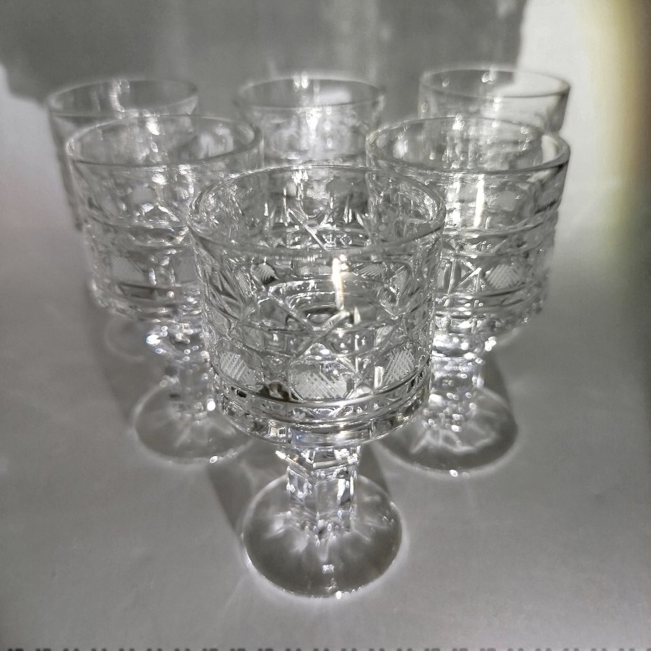 Набор для крепких напитков "Богатырь" на 6 персон (штоф и 6 рюмок), хрусталь, алмазная грань, Дятьковский хрустальный завод, Россия, 1990-2010 гг.