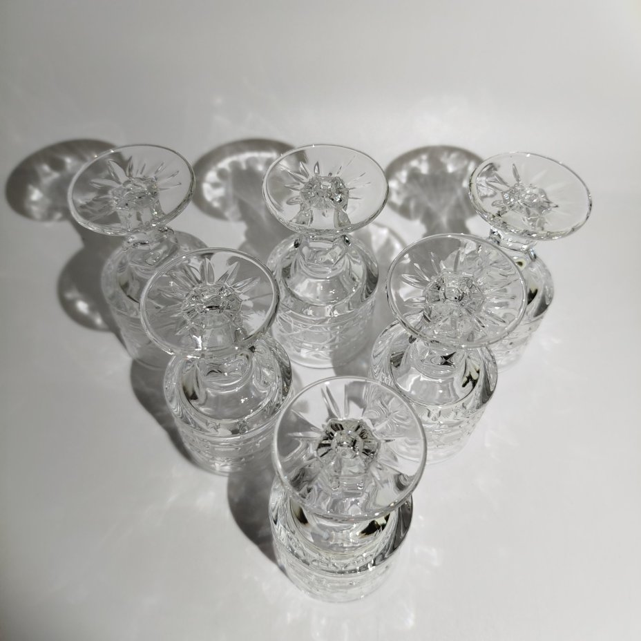 Набор для крепких напитков "Богатырь" на 6 персон (штоф и 6 рюмок), хрусталь, алмазная грань, Дятьковский хрустальный завод, Россия, 1990-2010 гг.