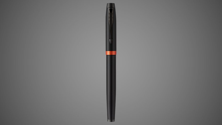 Перьевая ручка Parker IM Vibrant Rings Flame Orange, перо:F/M, цвет чернил: blue, в подарочной упаковке., Лаки и смолы: лак, латунь
