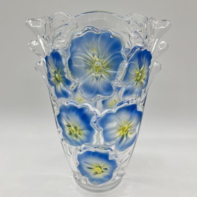 Ваза, украшенная изображением голубых цветов, "Walther-Glass"