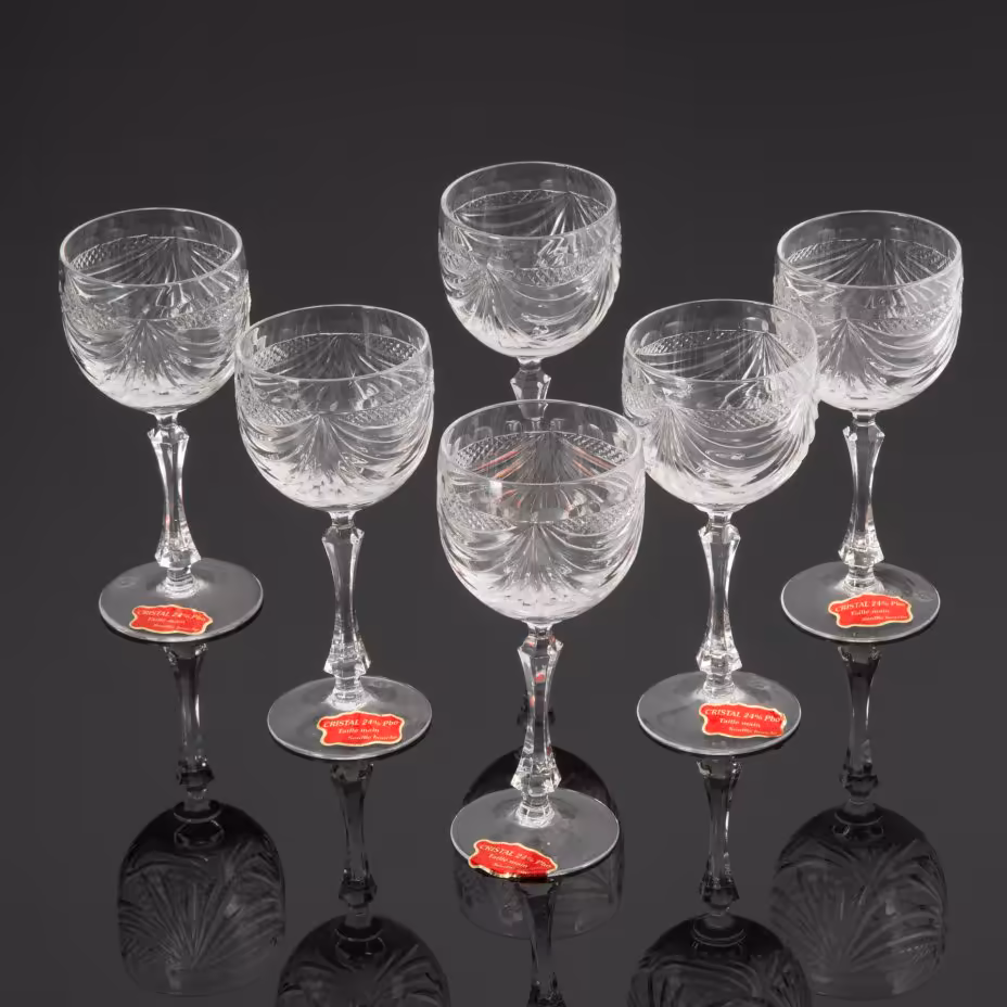 Набор фужеров (бокалов)  для вина  на 6 персон Cristal Taille main souffle bouche в коробке
