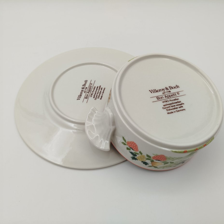 Набор для подачи бульона (бульонница),  коллекция Bon Appetit, фарфор, vitro, Villeroy & Boch, Германия, 1983-1989 гг.