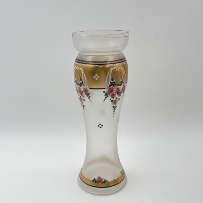 Ваза в стиле модерн с цветочным декором, стекло, матовое, золочение, Западная Европа, 1960-1980 гг.