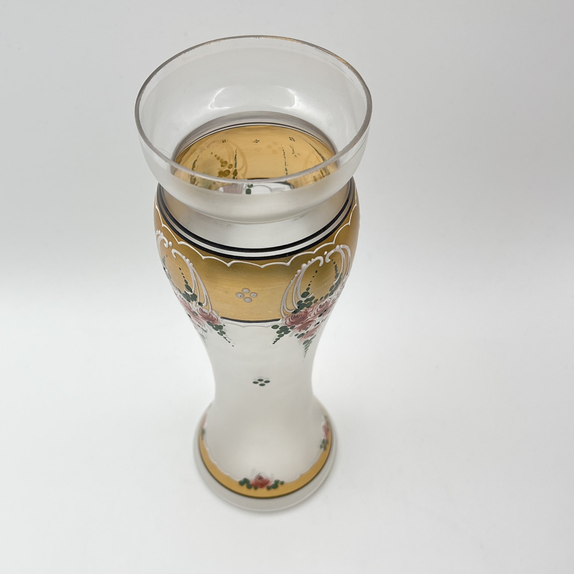 Ваза в стиле модерн с цветочным декором, стекло, матовое, золочение, Западная Европа, 1960-1980 гг.