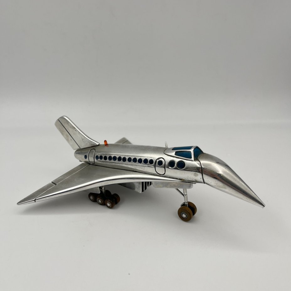 Модель самолёта Ту-144, металл, пластмасса, бакелит, СССР, 1970-1990 гг.