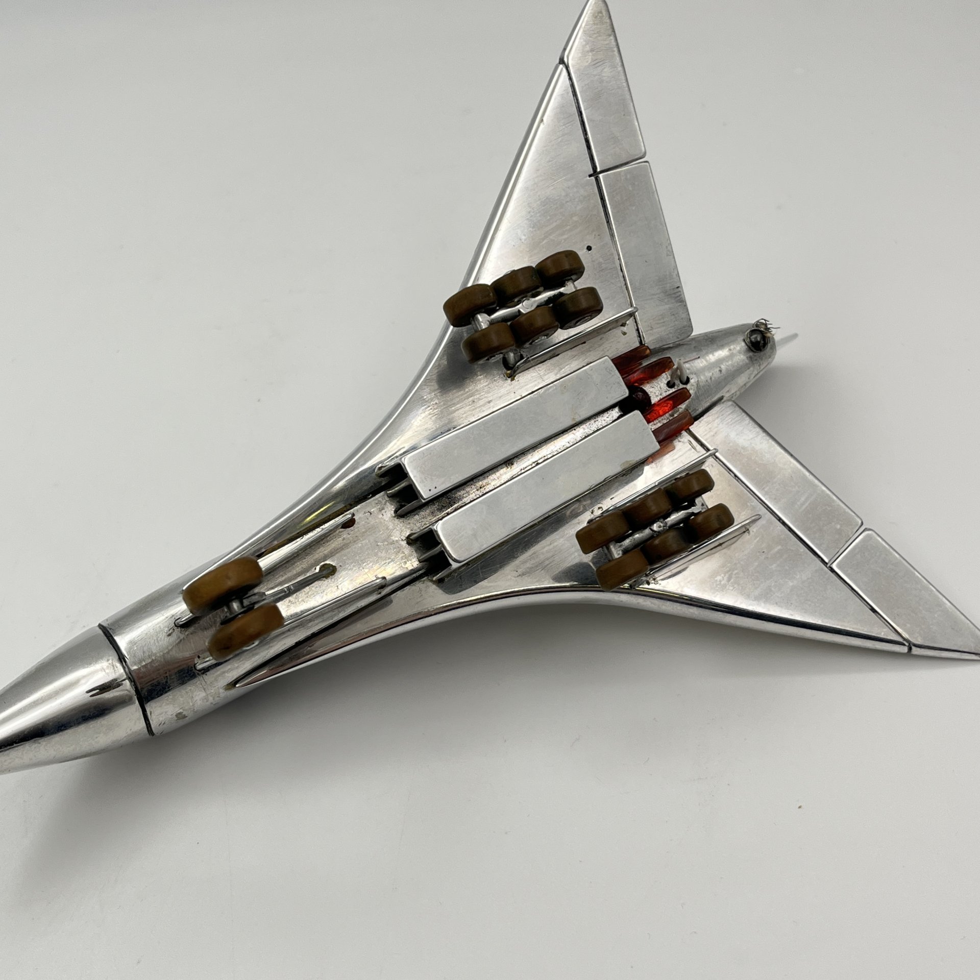 Модель самолёта Ту-144, металл, пластмасса, бакелит, СССР, 1970-1990 гг.