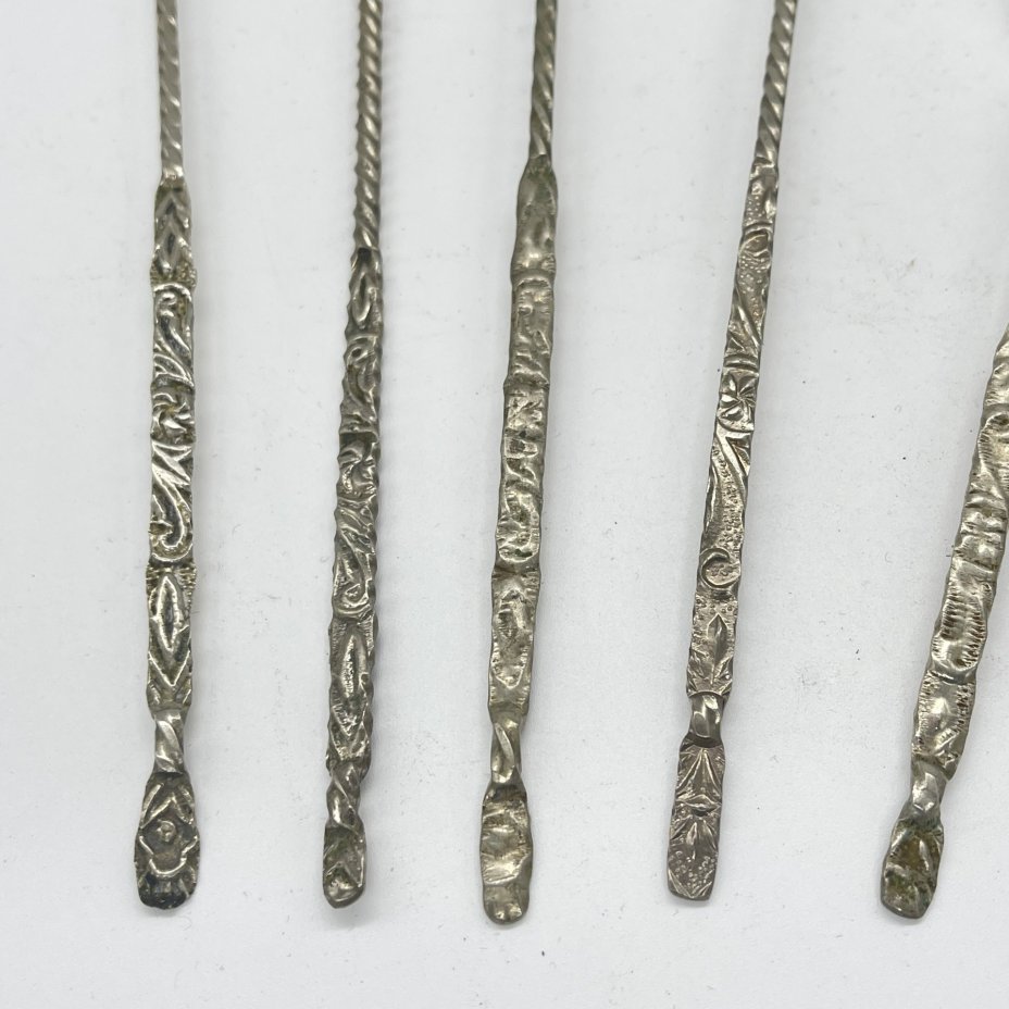 Набор из 5 ложек для смешивания коктейлей с витыми ручками