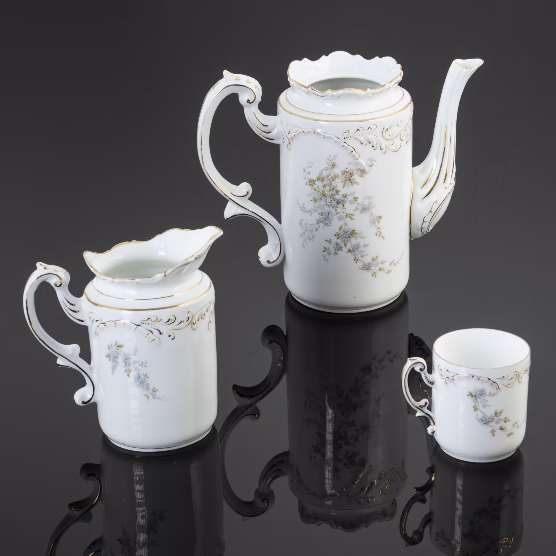 Кофейный набор на 1 персону ( 3 предмета), Rosenthal (Розенталь) форма "Louis XIV"