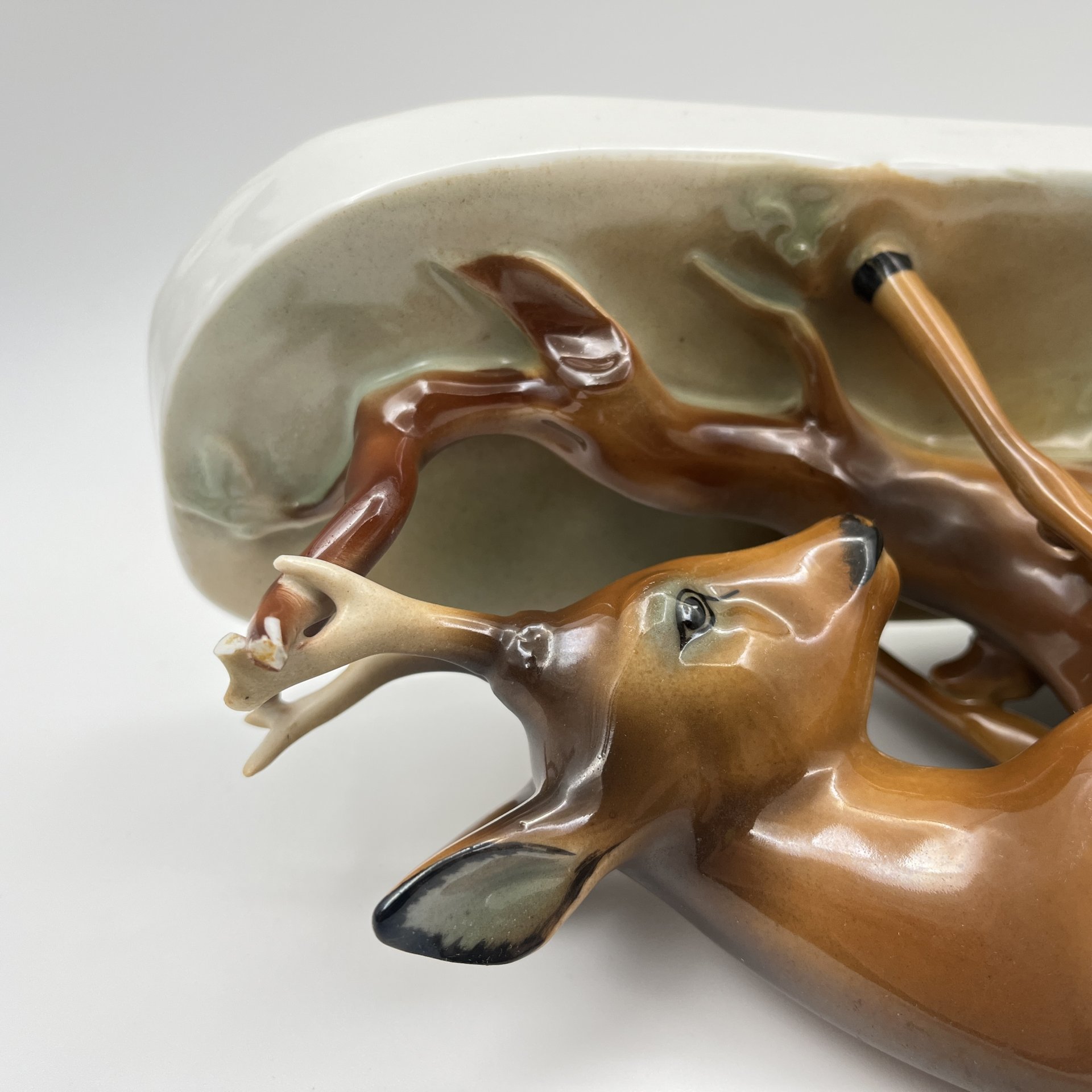 Статуэтка "Олень", фарфор, роспись, Lichte Porzellan (Лихте), Германия, 1949-1965 гг.