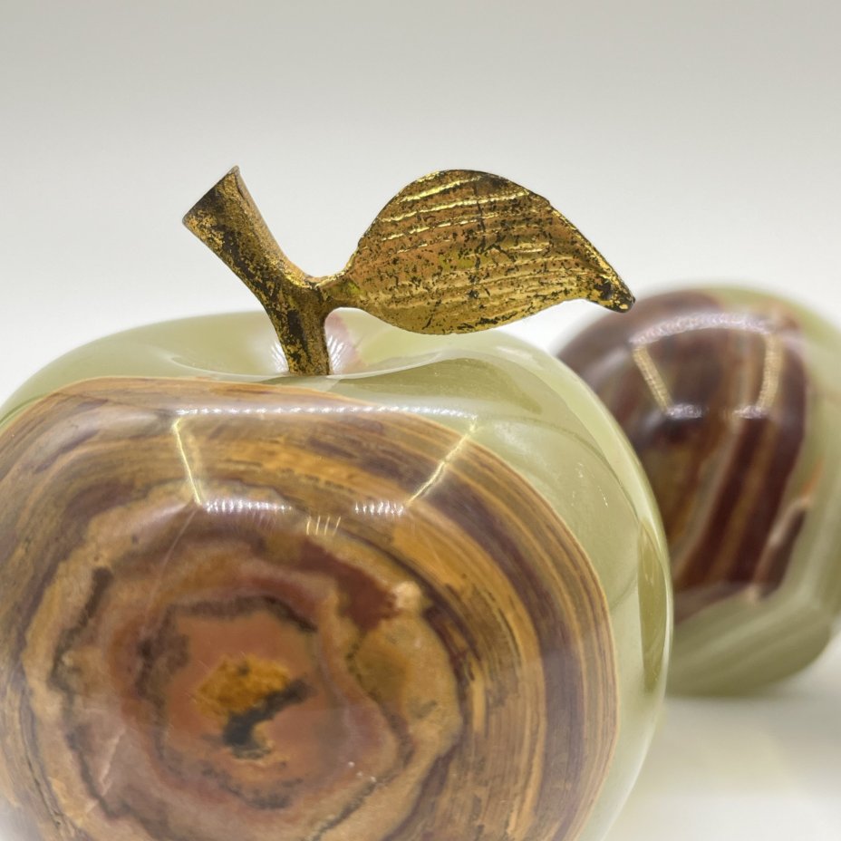 Набор из 4-х статуэток "Яблоки", оникс, металл