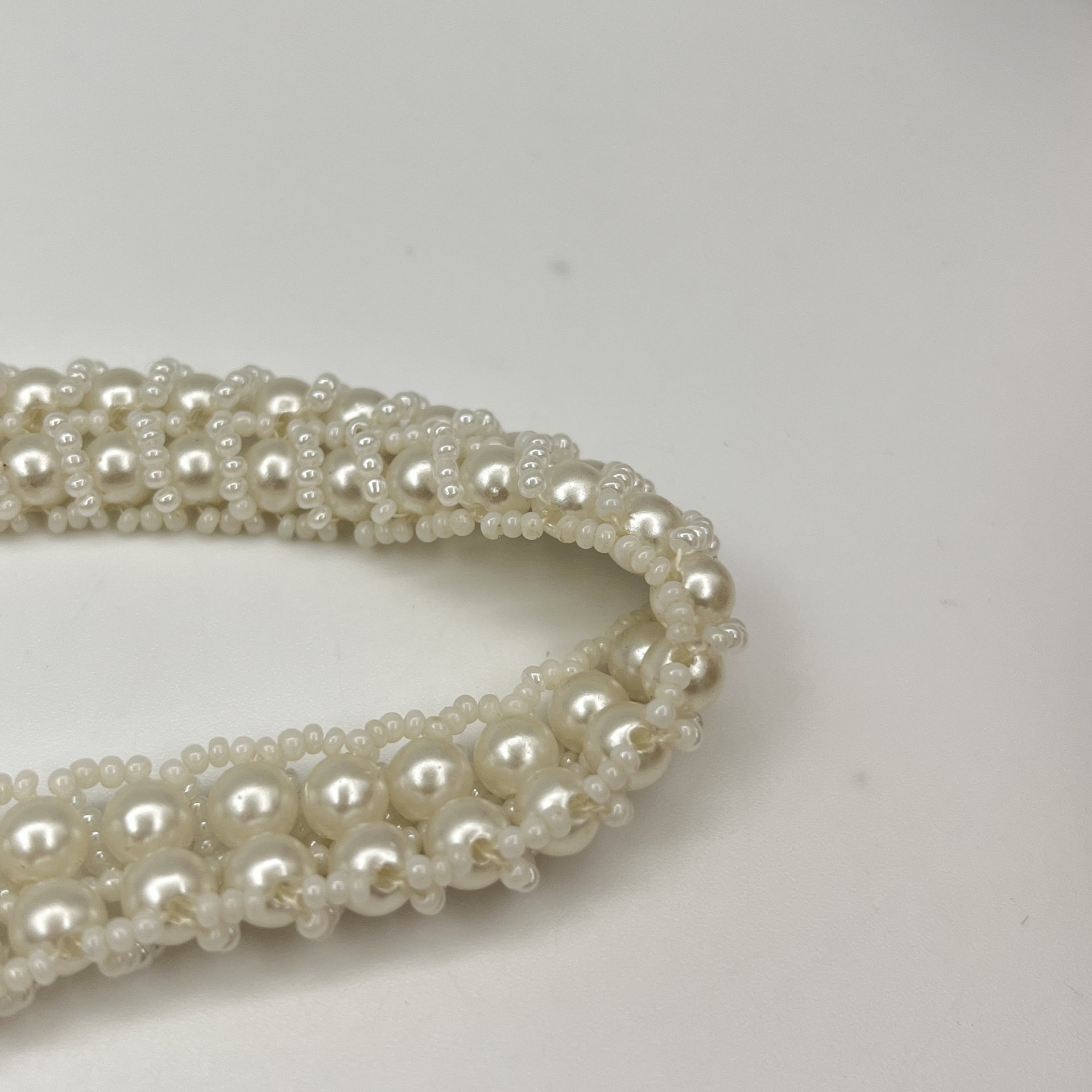 Бусы винтажные, искусственный жемчуг, бисер, металл, СССР, 1950-1970 гг.