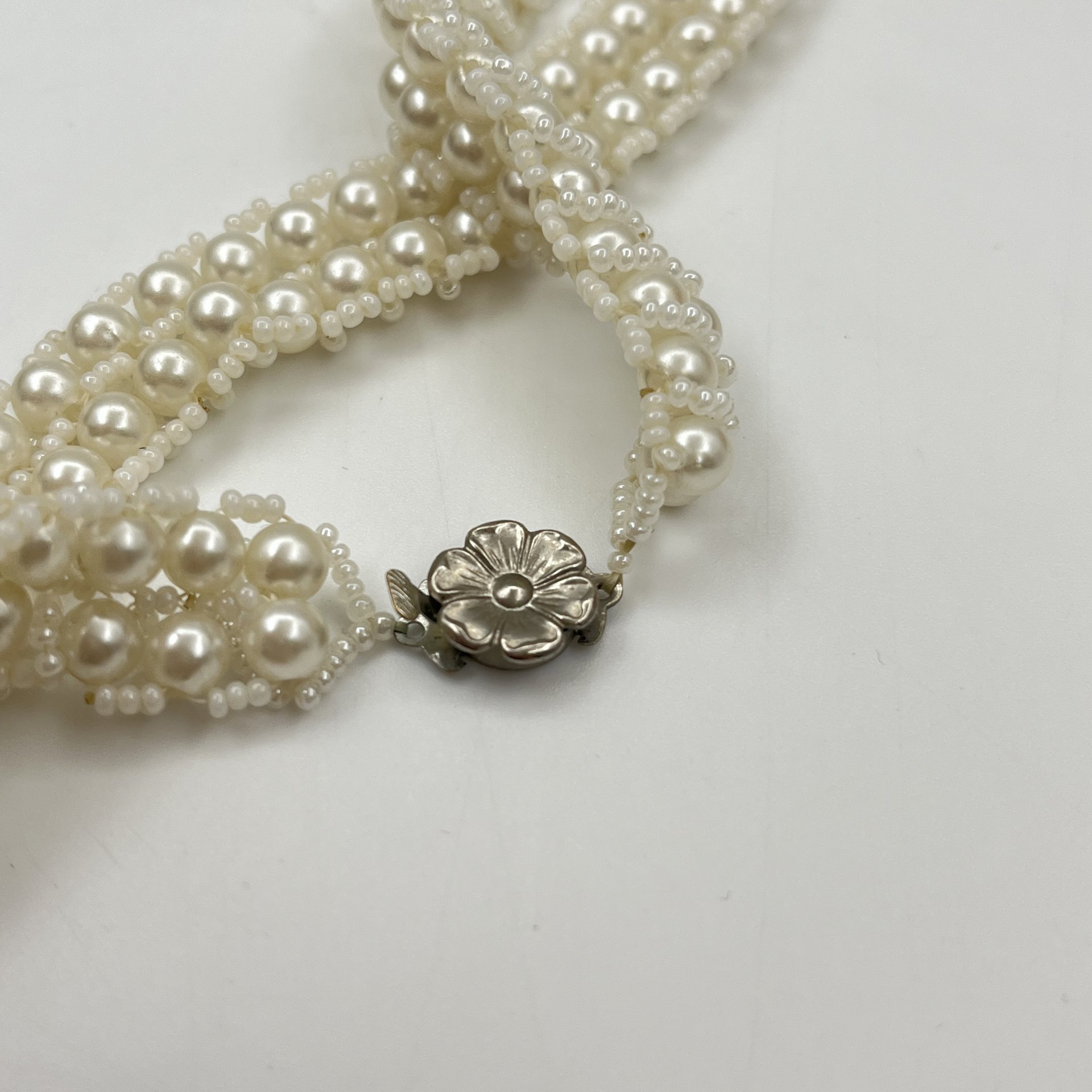 Бусы винтажные, искусственный жемчуг, бисер, металл, СССР, 1950-1970 гг.