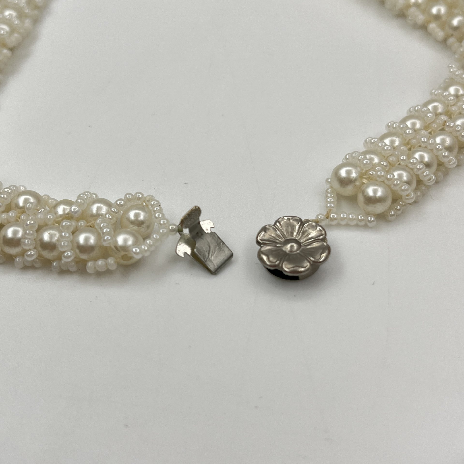 Бусы винтажные, искусственный жемчуг, бисер, металл, СССР, 1950-1970 гг.