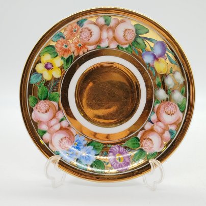 Блюдце, украшенное цветочным декором, Vignaud brothers Limoges