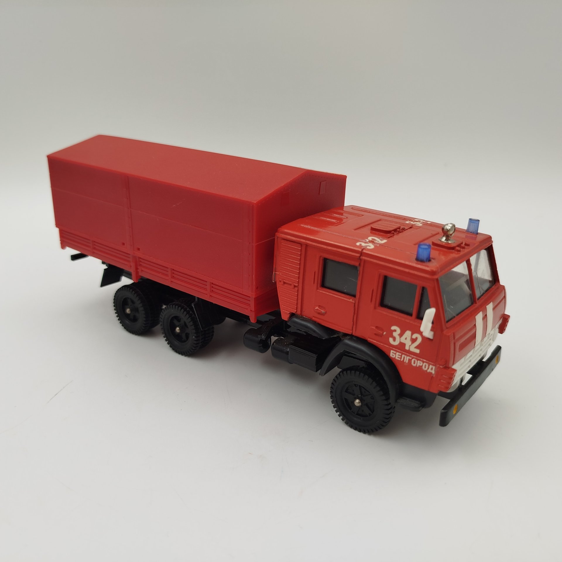 Модель пожарного автомобиля "КАМАЗ 5320" (Авторская), металл, пластик, СССР, 1980-1990 гг.