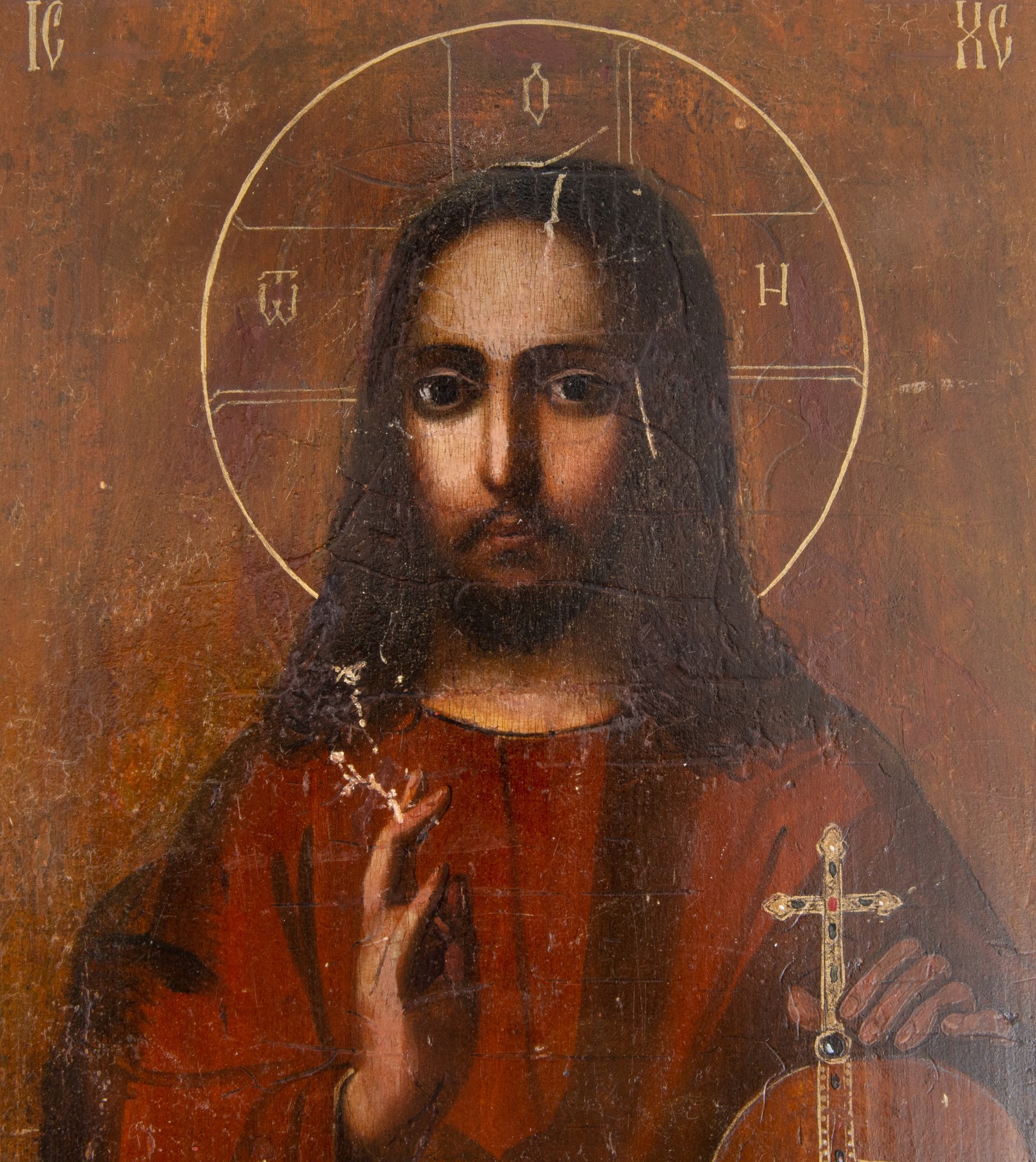Икона "Господь Вседержитель", дерево, темпера, Российская Империя, 1850-1900 гг.