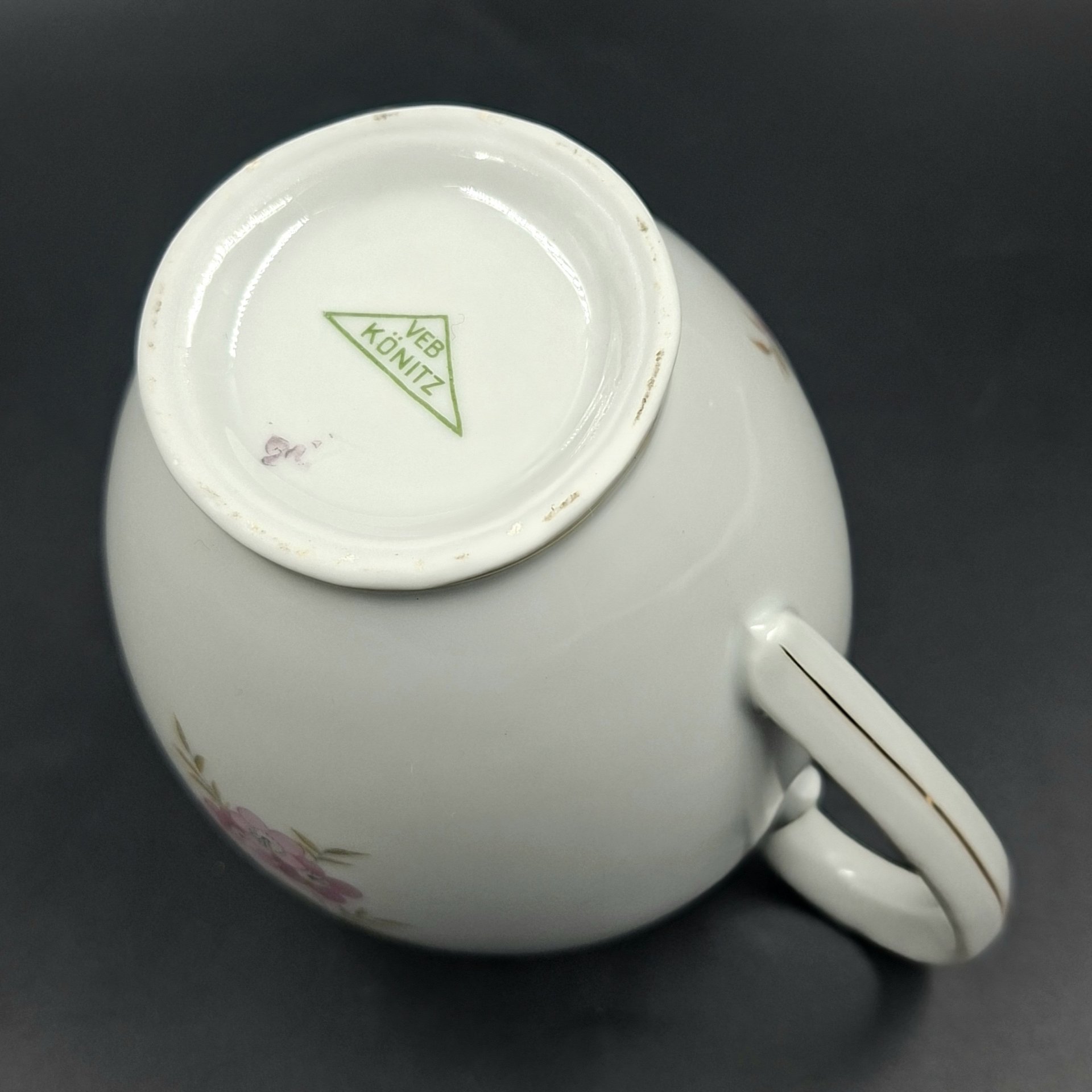 Молочник с нежным цветочным декором, фарфор, деколь, золочение, Kahla-Könitz, Германия, 1954-1962 гг.