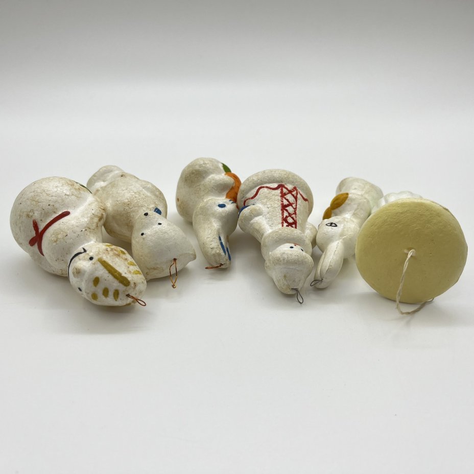 Набор из шести ёлочных игрушек, пенопласт, росписи