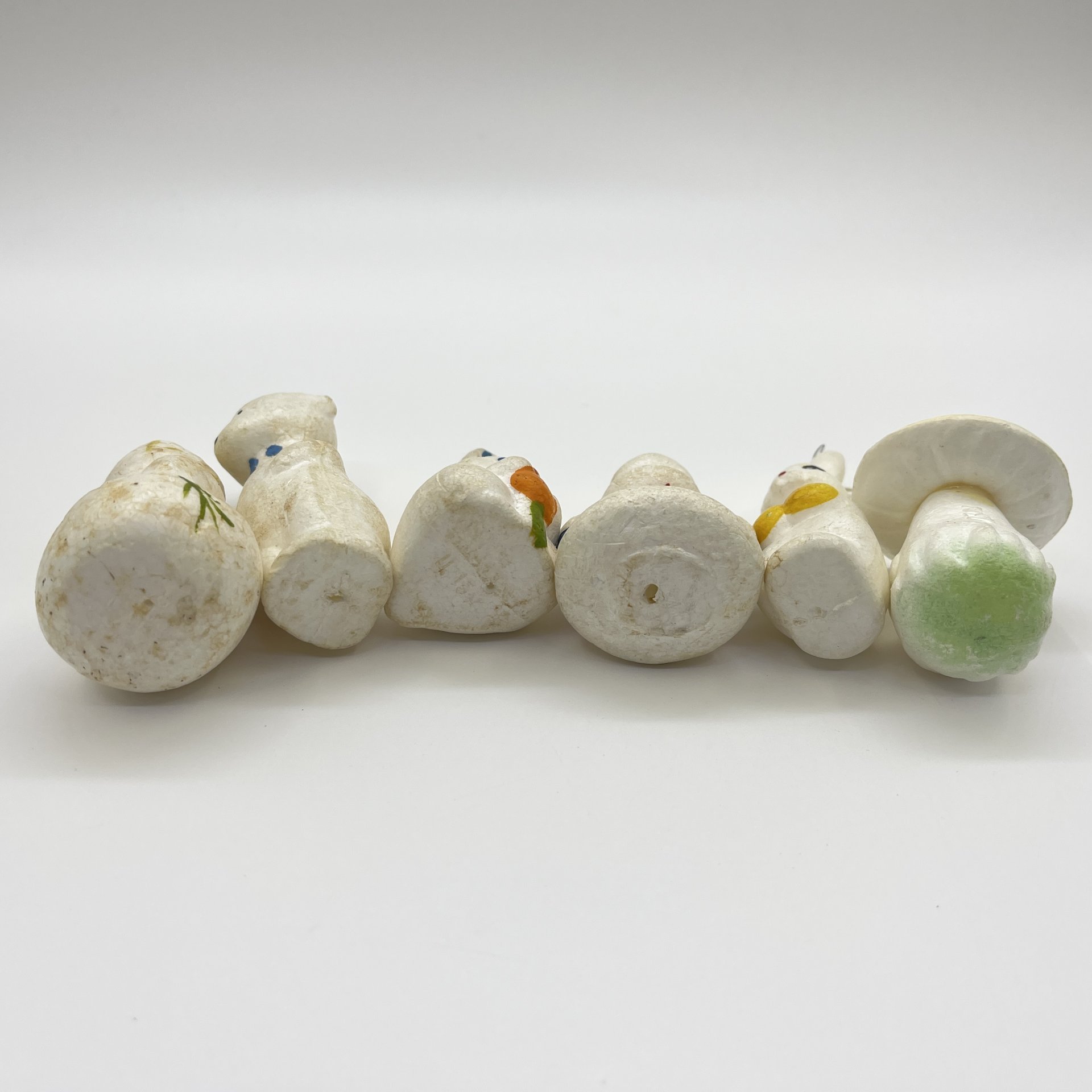 Набор из шести ёлочных игрушек, пенопласт, росписи, СССР, 1970-1990 гг.