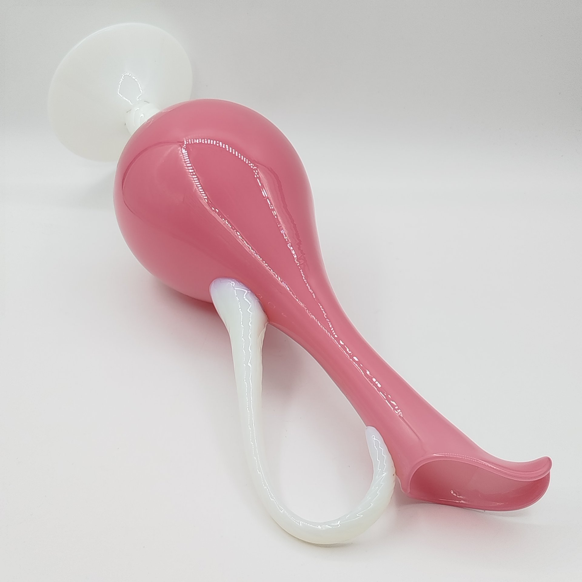 Высокая интерьерная ваза (кувшин) нежного розового оттенка, Empoli Art Glass Opaline