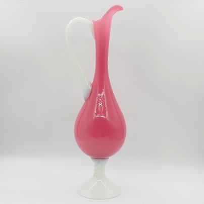 Высокая интерьерная ваза (кувшин) нежного розового оттенка, Empoli Art Glass Opaline
