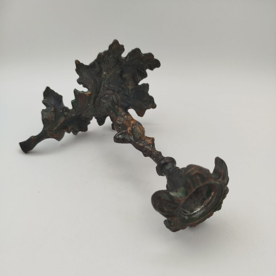 Подсвечник в виде листа с фигурой, силумин, СССР, 1960-1990, гг., силумин, Российская Федерация, 1960-1990 гг.