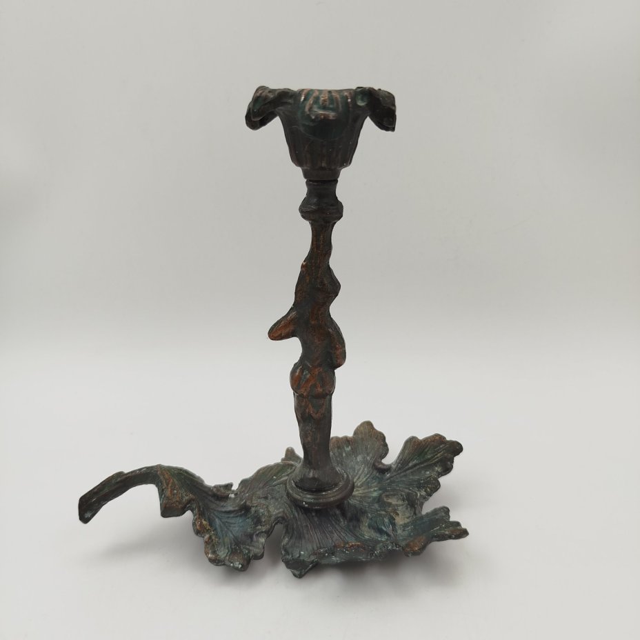 Подсвечник в виде листа с фигурой, силумин, СССР, 1960-1990, гг.