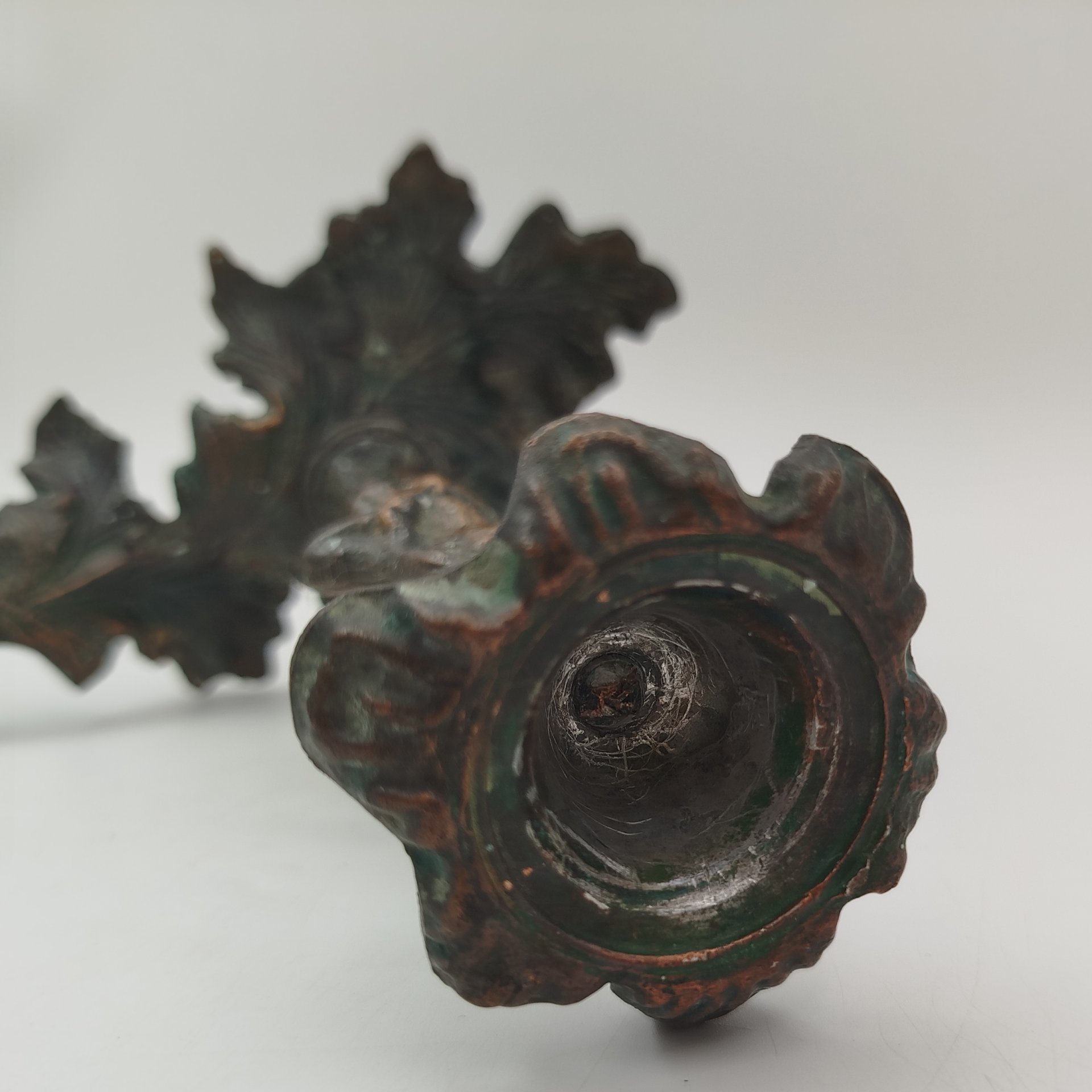 Подсвечник в виде листа с фигурой, силумин, СССР, 1960-1990, гг.