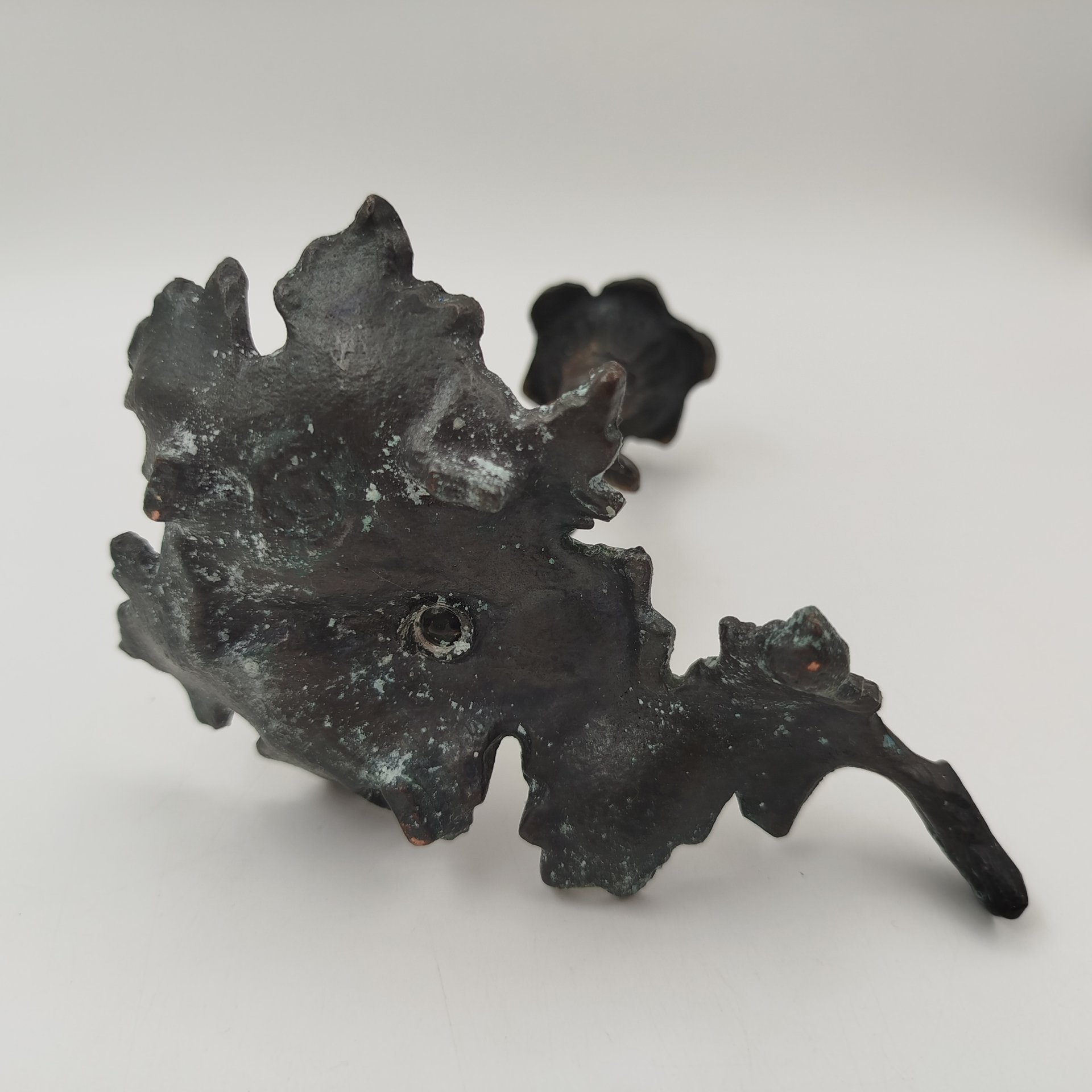 Подсвечник в виде листа с фигурой, силумин, СССР, 1960-1990, гг.