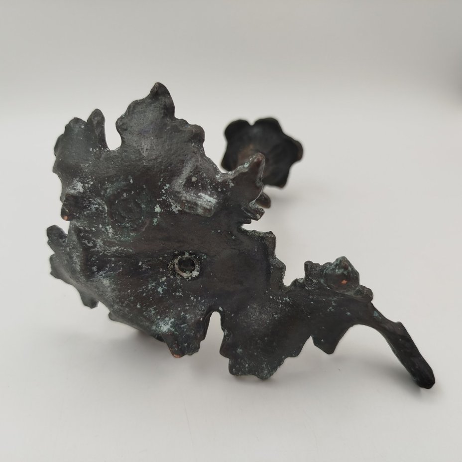 Подсвечник в виде листа с фигурой, силумин, СССР, 1960-1990, гг.