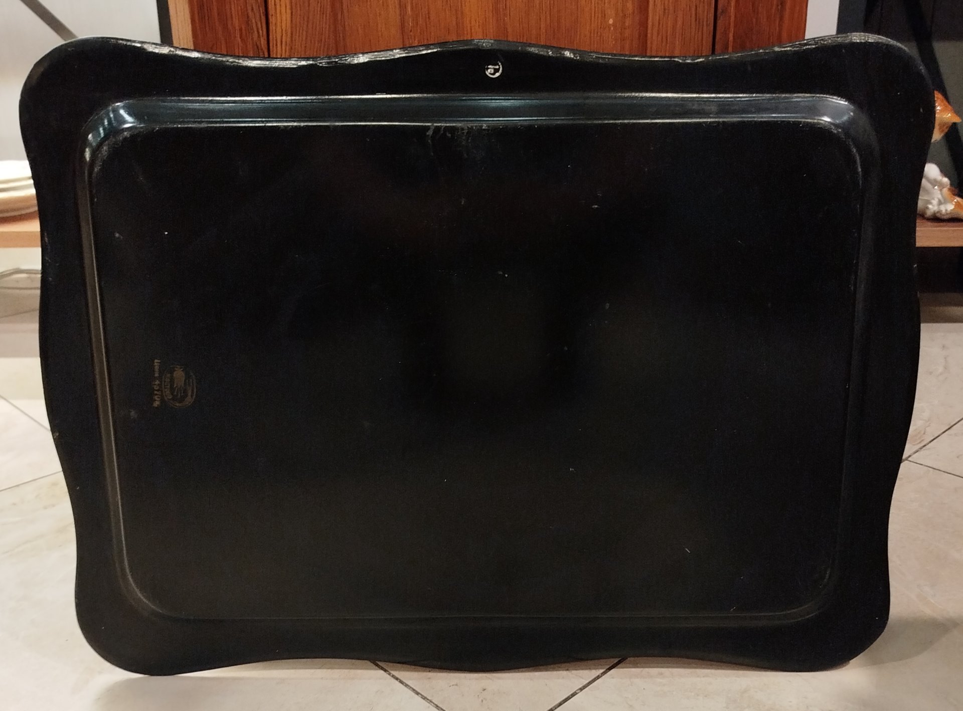 Поднос прямоугольной формы с цветочным декором, металл, роспись, Жостовская фабрика декоративной росписи, СССР, 1970-1990 гг.