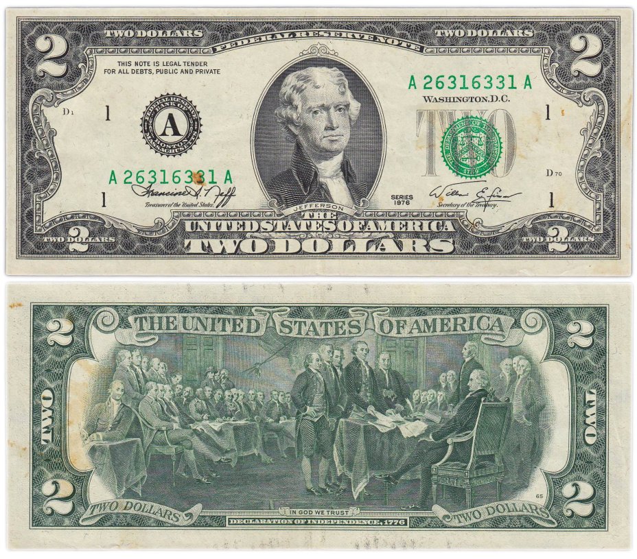 США 2 доллара 1976 года (Pick 461) A - Бостон