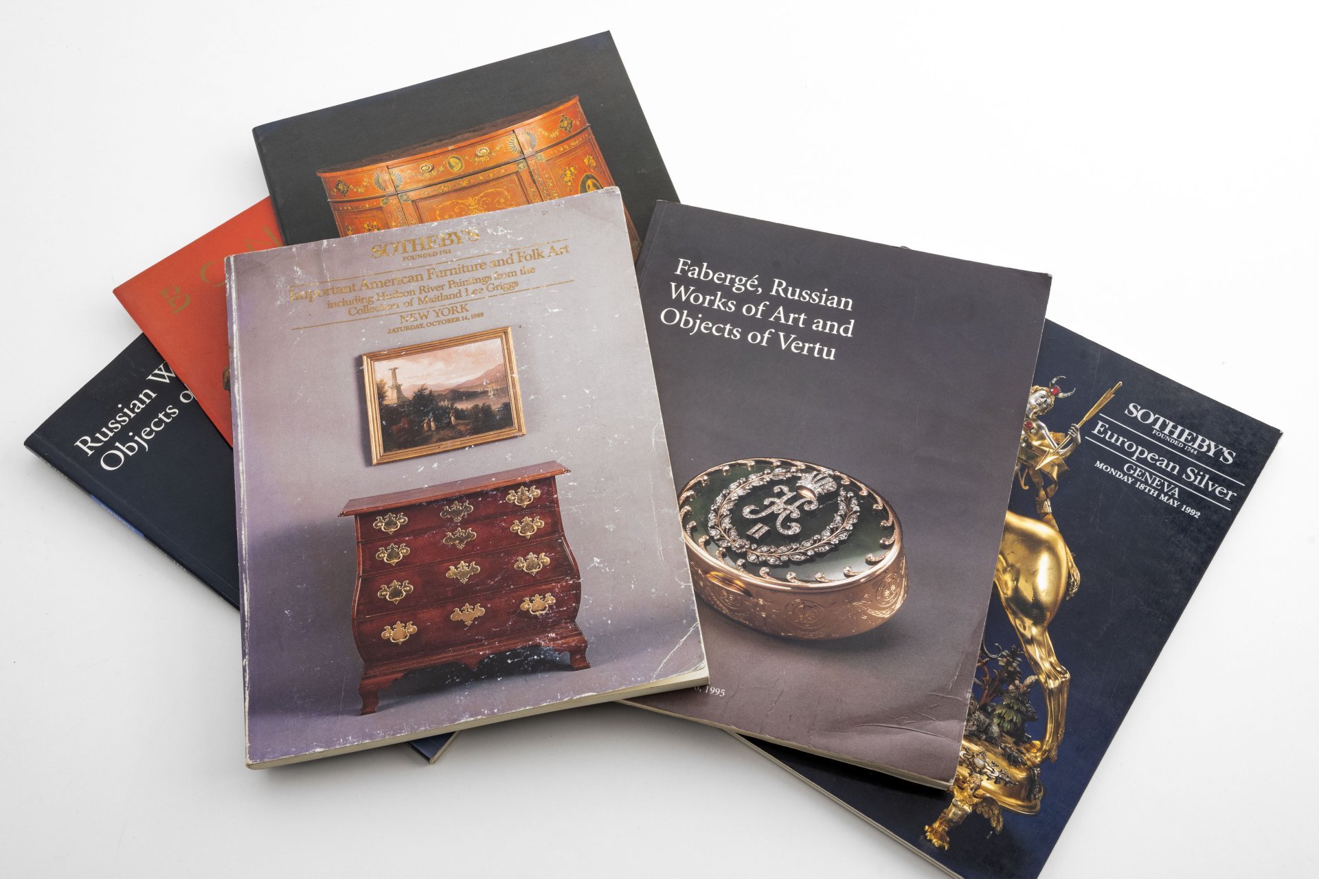 Набор из 6 различных иллюстрированных каталогов аукционных домов (Sotheby's, Christie's, Bonhams), бумага, печать, Западная Европа, 1989-1999 гг.