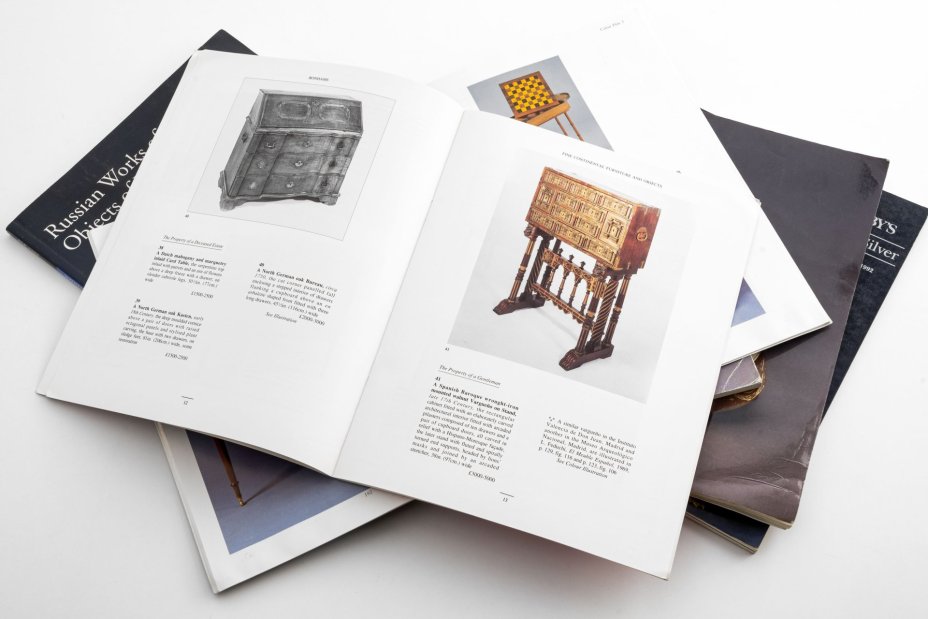 Набор из 6 различных иллюстрированных каталогов аукционных домов (Sotheby's, Christie's, Bonhams), бумага, печать, Западная Европа, 1989-1999 гг.