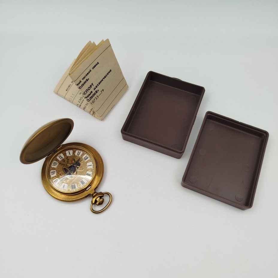 Часы карманные "10-летие событий ЧАЭС" в коробке с гаранитийным таллоном, металл, стекло, пластик, бумага, Челябинский часовой завод «Молния», Российская Федерация, 1996 г.