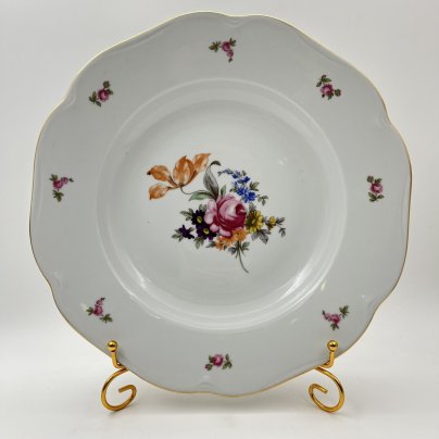 Блюдо "Мейсенский букет", фарфор, деколь, золочение, Bohemia (Neurohlau), Чехословакия, 1970-1990 гг.
