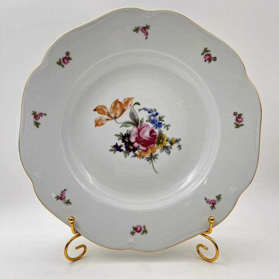 Блюдо "Мейсенский букет", фарфор, деколь, золочение, Bohemia (Neurohlau), Чехословакия, 1970-1990 гг.