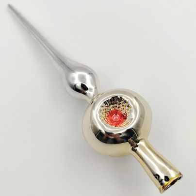 Елочная игрушка "Пика" ("Наконечник для елки"), стекло, стекло, роспись, СССР, 1950-1970 гг.