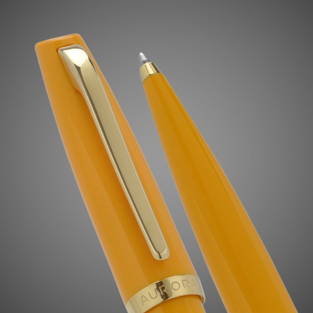 Шариковая ручка Aurora Style Resin Mustard Yellow GT, в подарочной коробке, Драгметаллы: позолота, позолота, смола