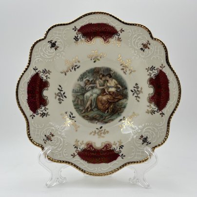 Блюдо небольшого размера "Мадонна", фарфор, деколь, золочение, Zeh Scherzer, Бавария, 1949-1970 гг.