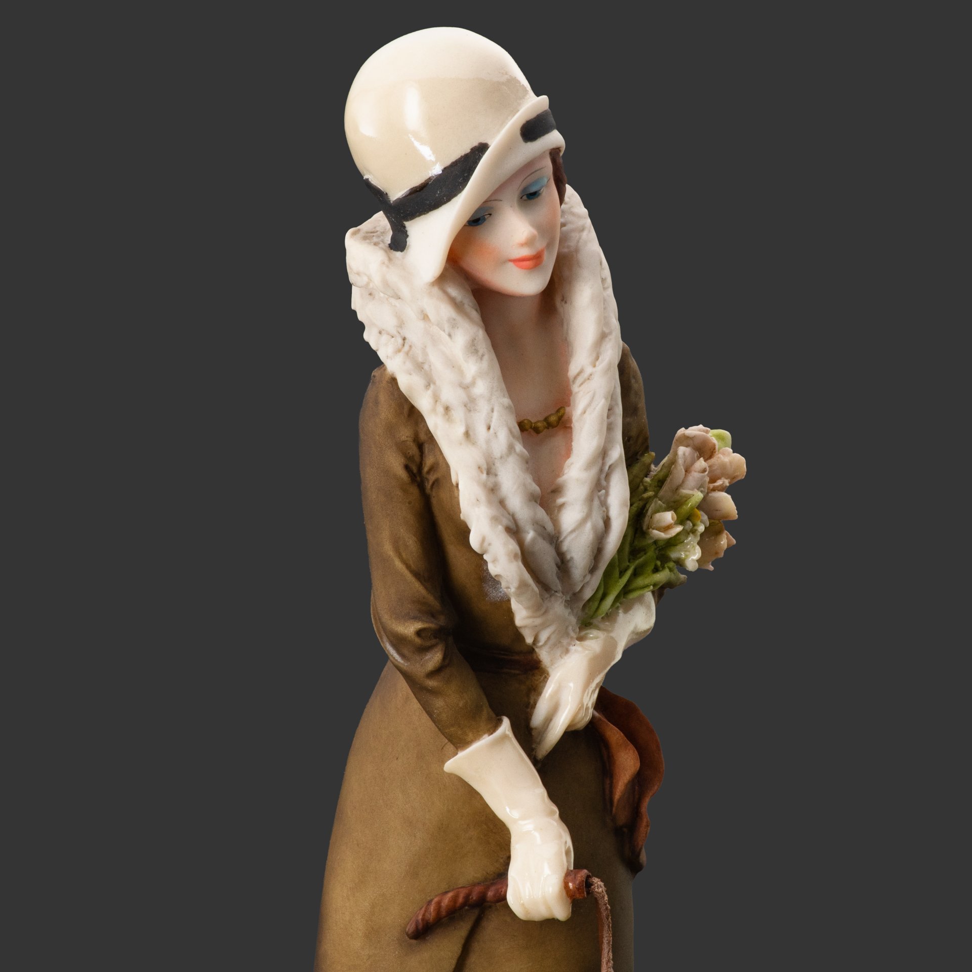 Статуэтка "Девушка с собакой" из серии "Dear", автор A. Belcari, композитный материал, дерево, Capodimonte (Каподимонте), Италия, 1985 г., Capodimonte (Каподимонте)