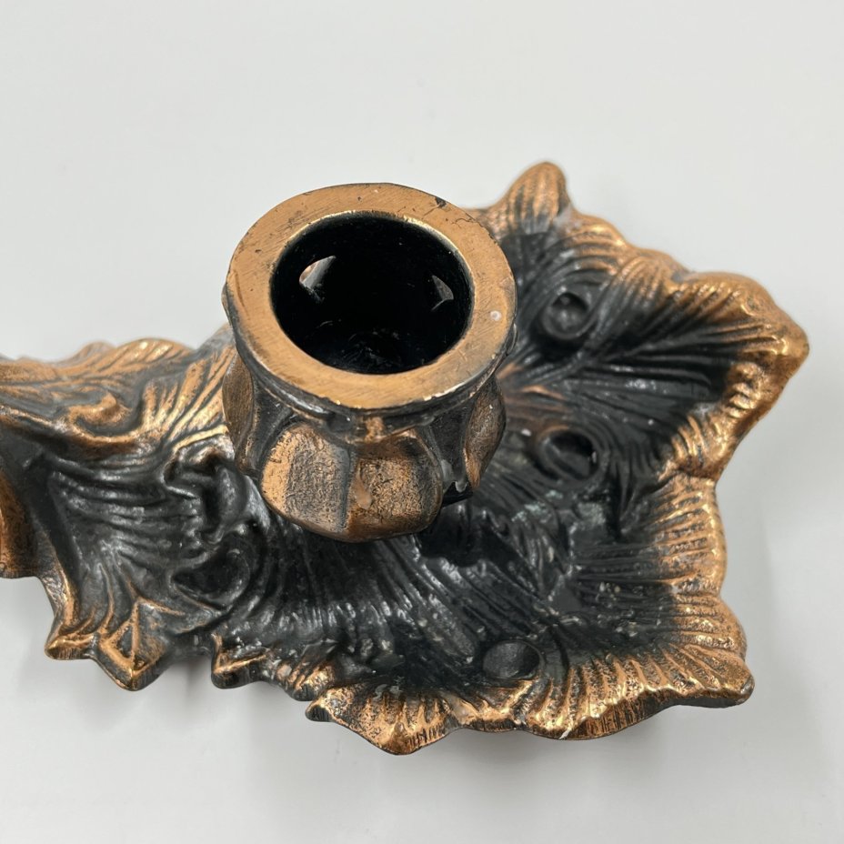 Подсвечник на одну свечу в виде цветка, металл, СССР, 1970-1990 гг.