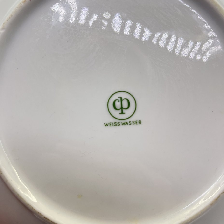 Набор из 3 суповых тарелок "Мадонна", фарфор, люстр, деколь, золочение, Colditz (Кольдиц), ГДР, 1960-1980 гг.