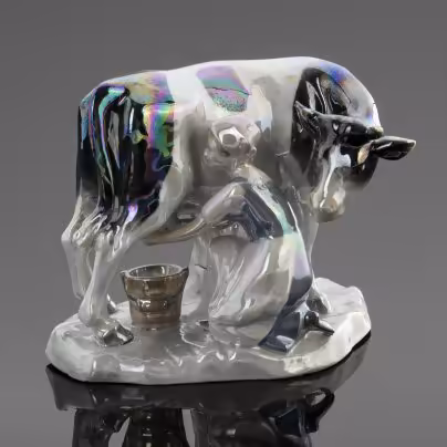 Статуэтка "Доярка с коровой", Carl Scheidig