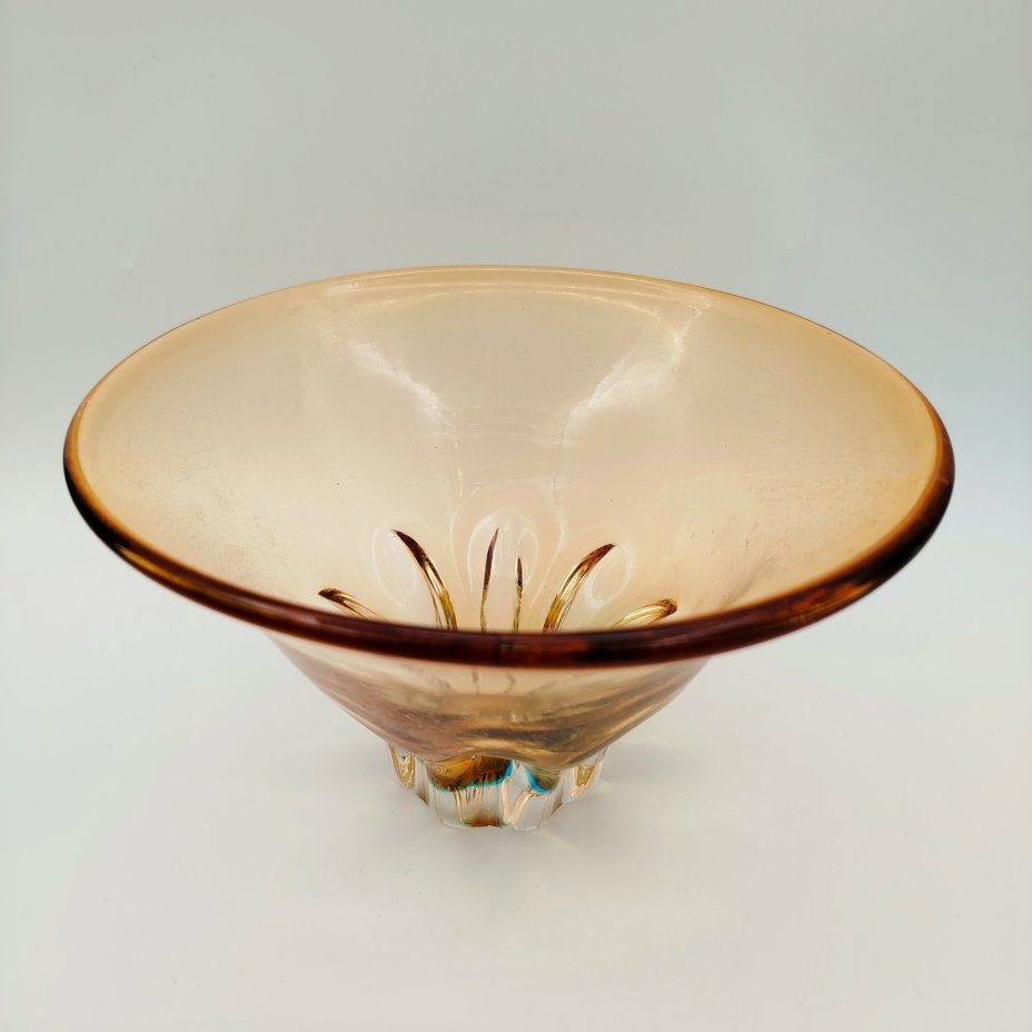 Ваза (конфетница) необычной формы с бирюзовым оттенком