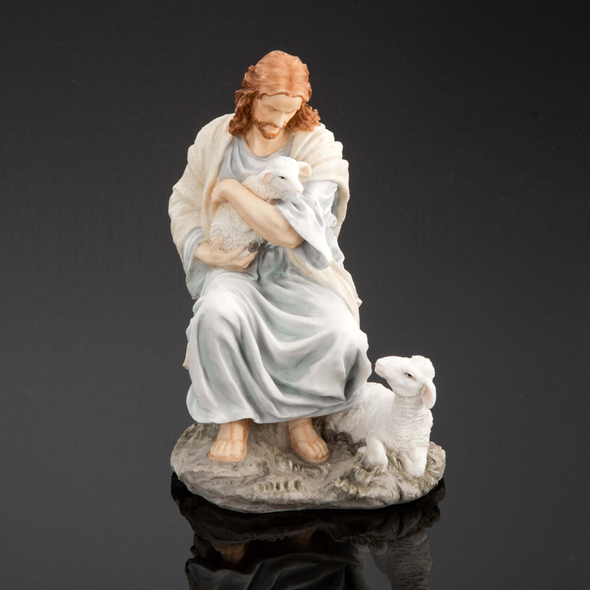Статуэтка "Иисус с ягненком" Veronese, полистоун, Тайвань, 2023 г.